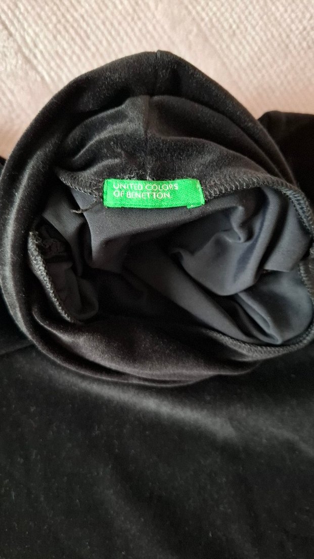 Siyah Balıkçı Yaka Kısa Kollu Bluz - Görsel 2