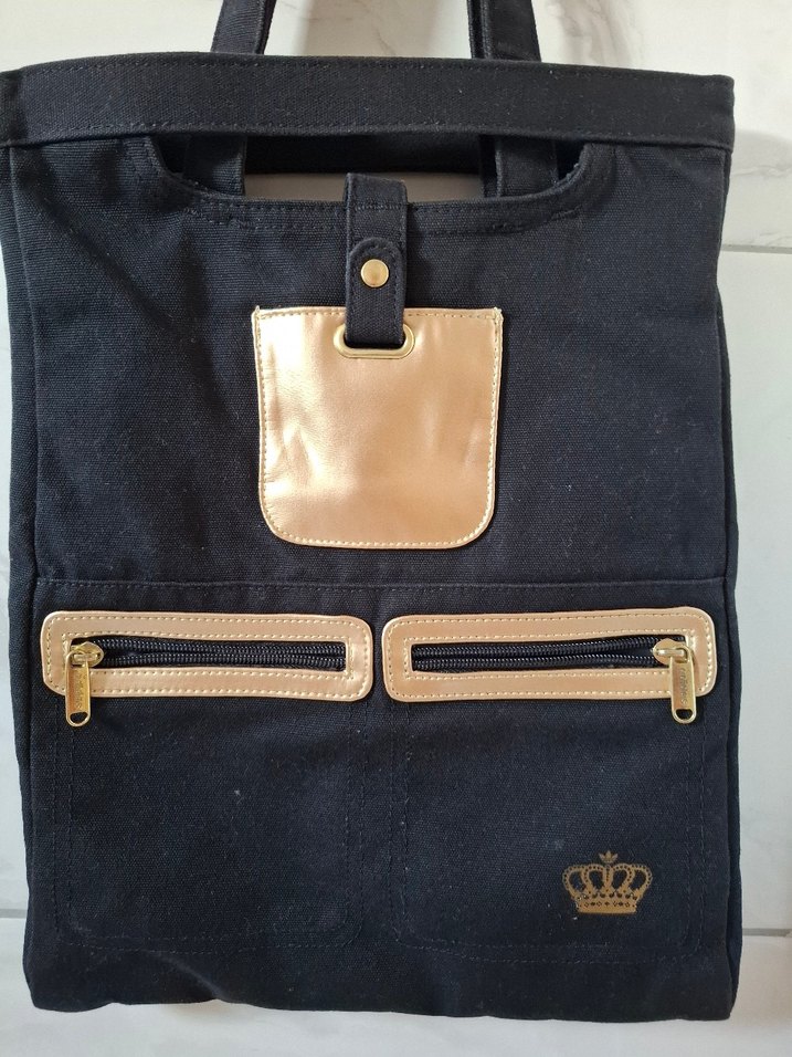 Altın Detaylı Fermuarlı Siyah Kol Çantası - Görsel 2