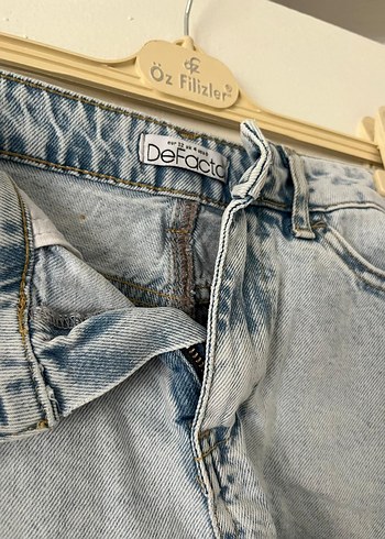 Kadın Mavi Bağcıklı Mini Denim Şort - Görsel 2