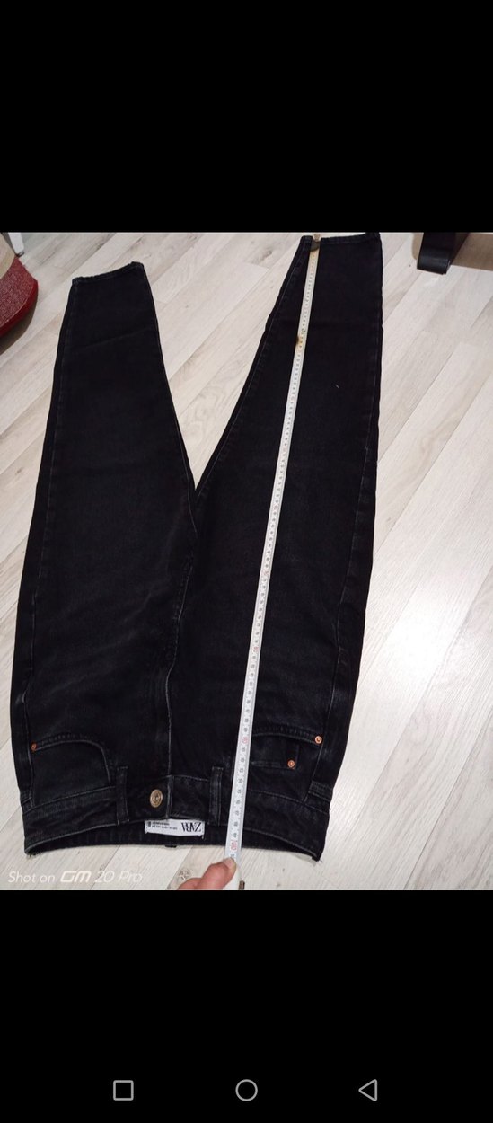 Gri Düğmeli Rahat Kesim Kadın Kot Pantolon - Görsel 2