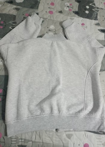 Gri Fermuarlı Kadın Sweatshirt - Görsel 4