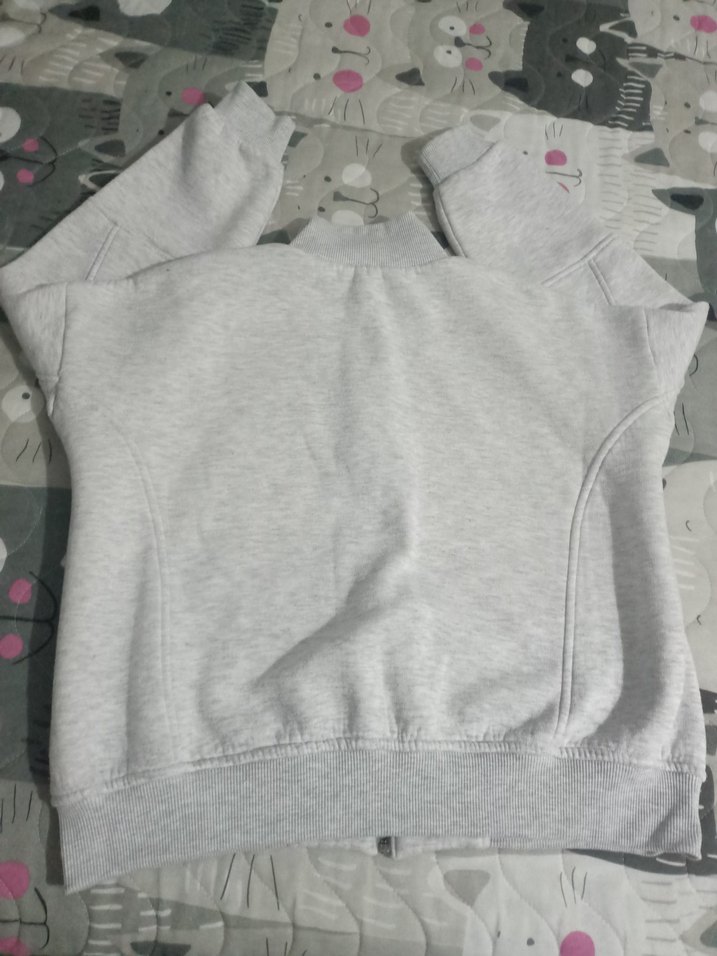 Gri Fermuarlı Kadın Sweatshirt - Görsel 4