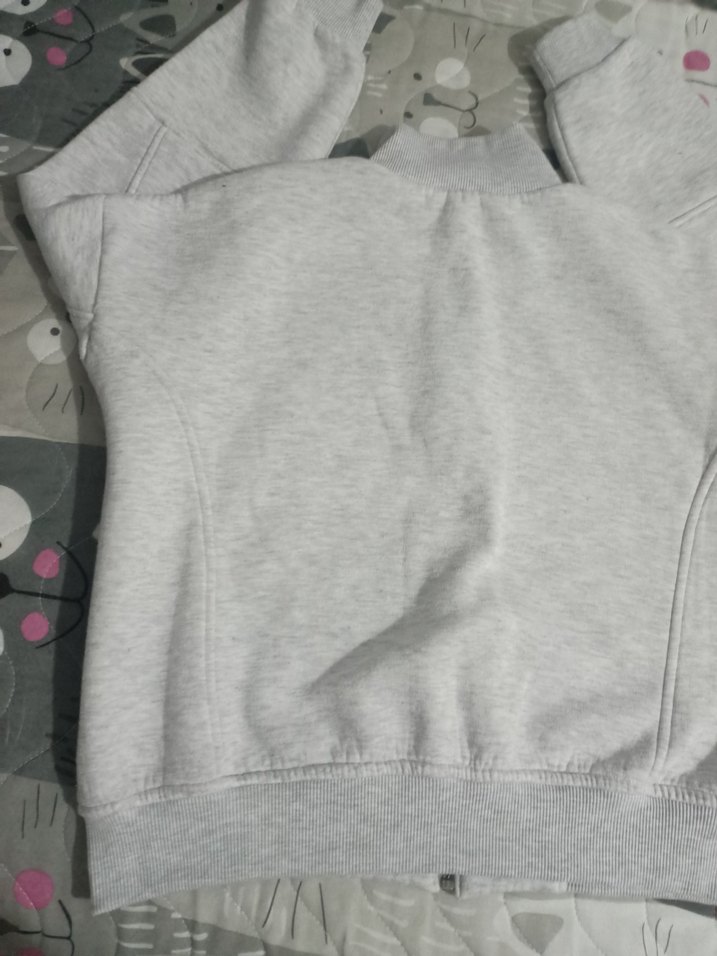 Gri Fermuarlı Kadın Sweatshirt - Görsel 5