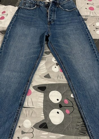 Yırtık Detaylı Kadın Mavi Denim Jean - Görsel 2