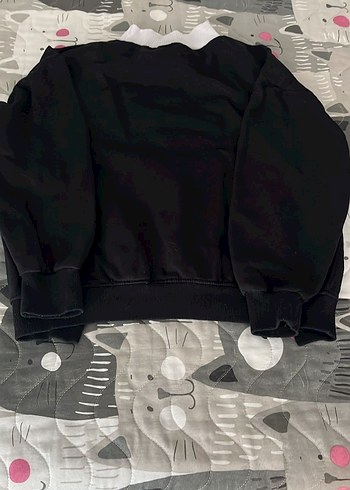 Siyah Baskılı Puff Sweatshirt - Görsel 3
