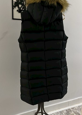 Kürklü Siyah Kadın Şişme Yelek - Görsel 2