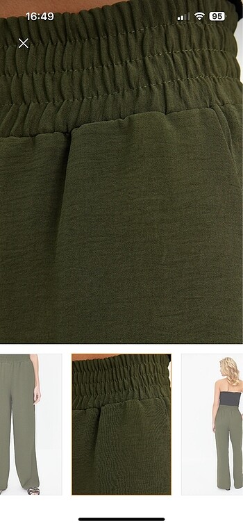 Trendyol & Milla Trendyolmilla Haki wide leg dokuma pantolon