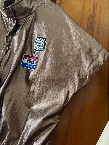 Bakır bronz parlak bomber yelek - Görsel 8