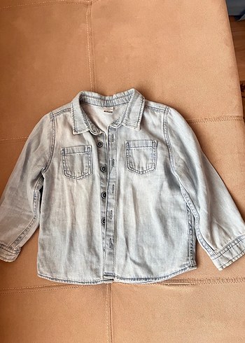 Gri Erkek Çocuk Denim Gömlek