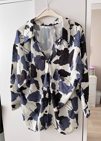 universal Beden lacivert Renk Oversize Kadın Gömlek