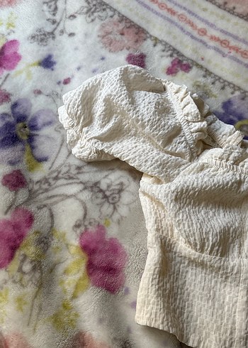 Nakışlı Düğmeli Keten Bohem Bluz - Görsel 3