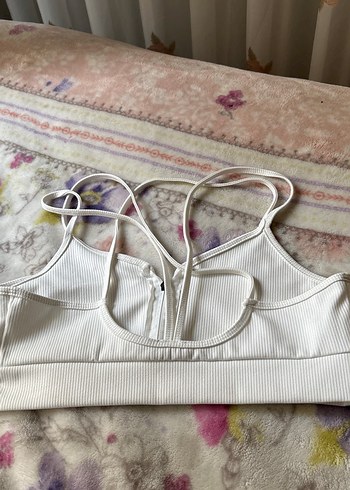 Beyaz Fermuarlı Spor Sütyeni - Görsel 2