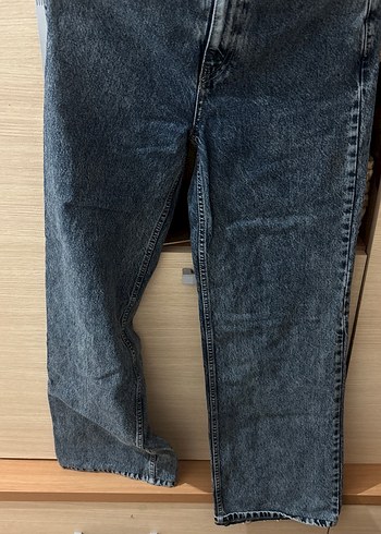 Gri Bol Kesim Midi Boy Kadın Denim Pantolon - Görsel 2