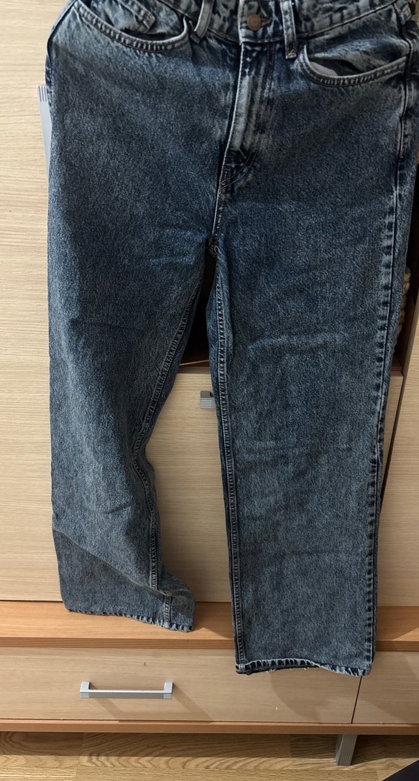 Gri Bol Kesim Midi Boy Kadın Denim Pantolon - Görsel 2