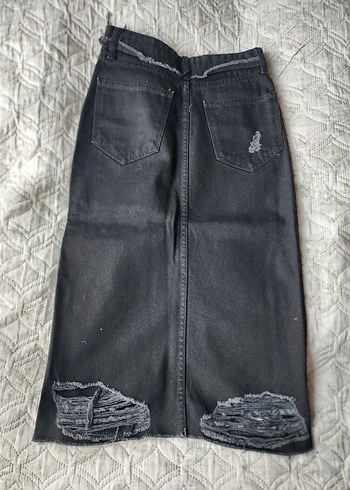 Siyah Kot Uzun Etek Kemerli - Görsel 2