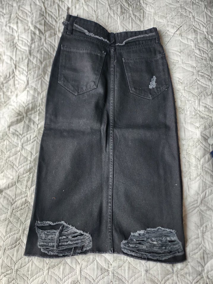 Siyah Kot Uzun Etek Kemerli - Görsel 2