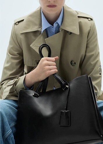 Mango Çift Hazneli Shopper Çanta