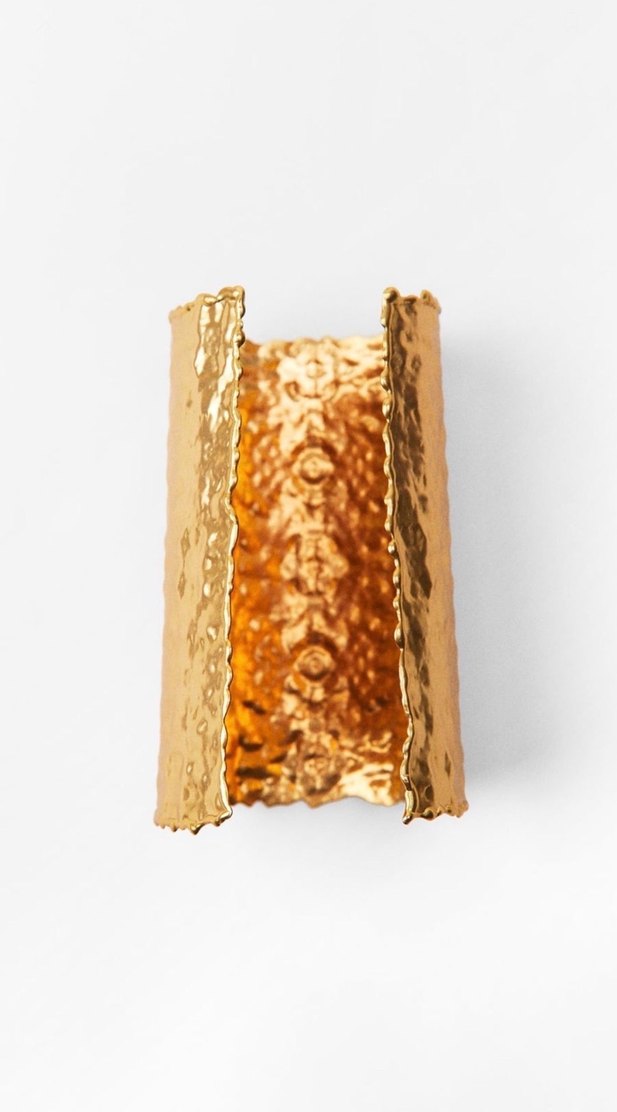 Kadın Altın Renkli Desenli Bileklik - Görsel 2