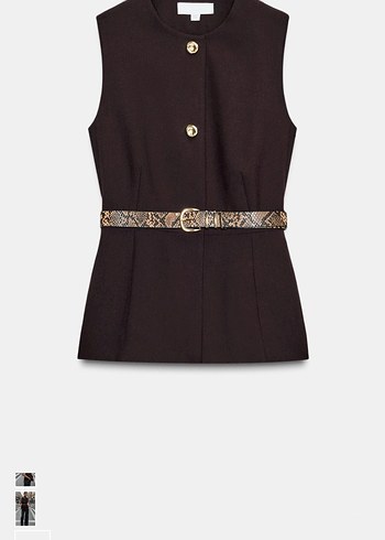 Zara Kahverengi Kemerli Kadın Yelek - Görsel 5