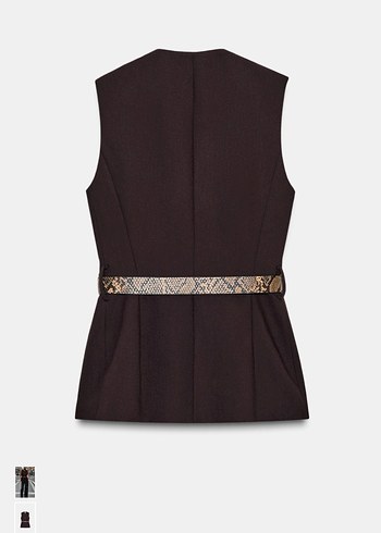 Zara Kahverengi Kemerli Kadın Yelek - Görsel 6