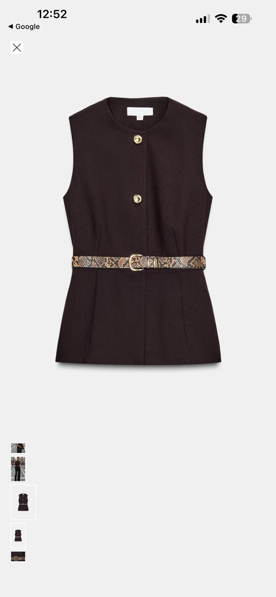 Zara Kahverengi Kemerli Kadın Yelek - Görsel 5