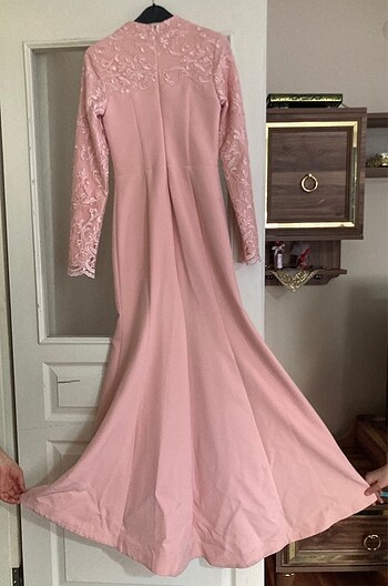 Diğer Pudra dantelli balık model elbise