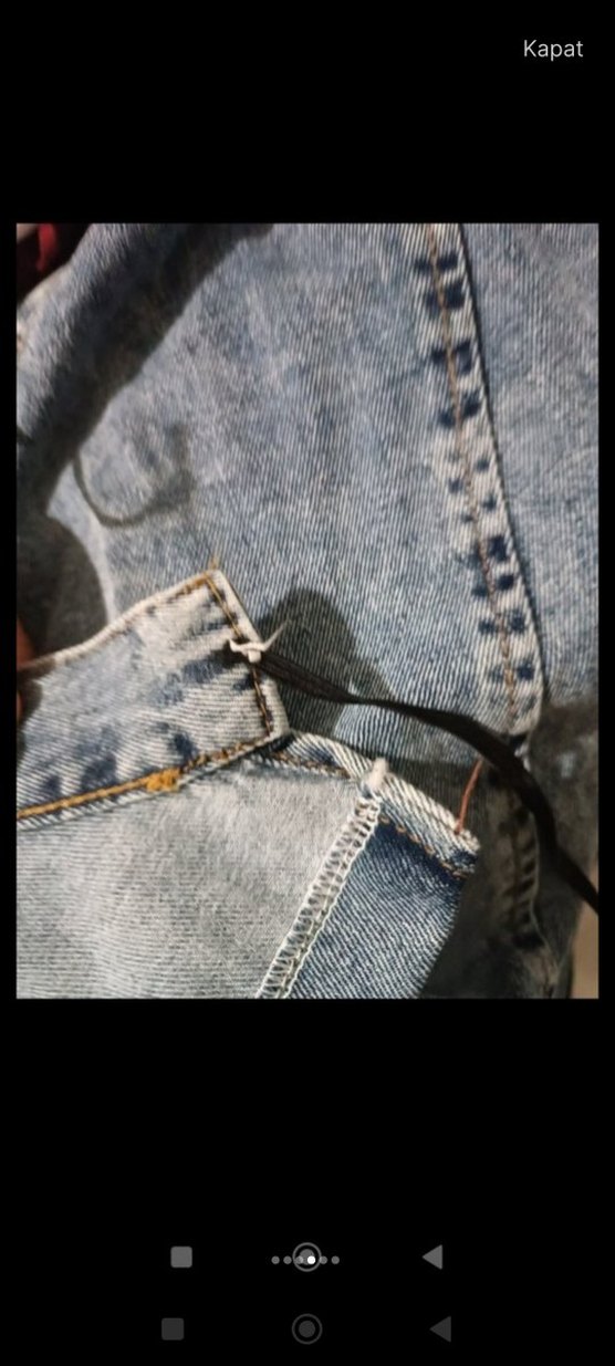 Gri Bağcıklı Kadın Denim Ceket - Görsel 2