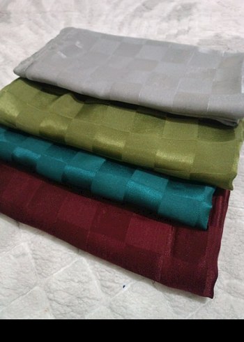 Gri Kadın Fermuarlı Modern Saten Şal - Görsel 5