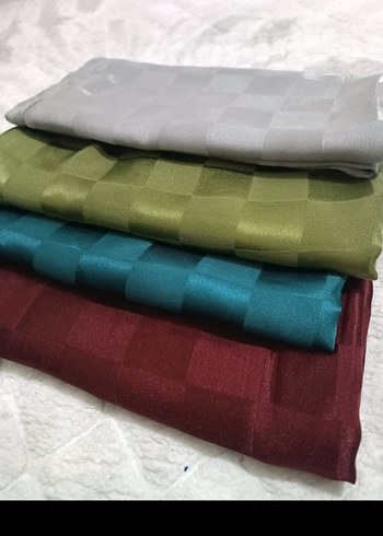 Gri Kadın Fermuarlı Modern Saten Şal - Görsel 6