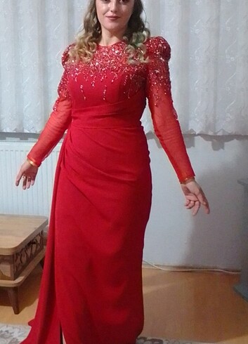 42 beden Kına elbisesi uzun abiye gece elbisesi  - Görsel 5