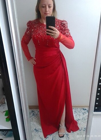 42 beden Kına elbisesi uzun abiye gece elbisesi  - Görsel 6