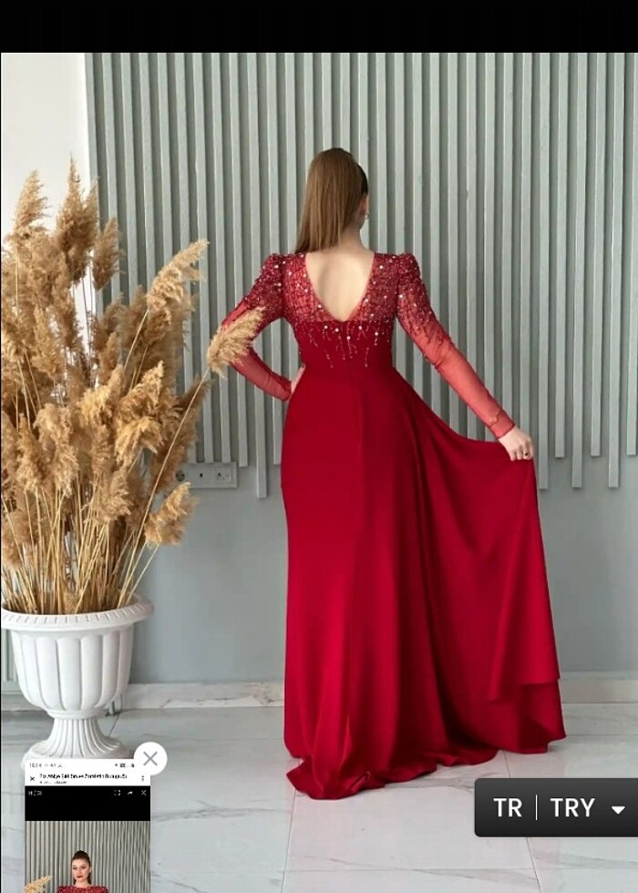 42 beden Kına elbisesi uzun abiye gece elbisesi  - Görsel 2