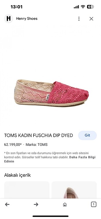 39 Beden pembe Renk Toms orijinal babet