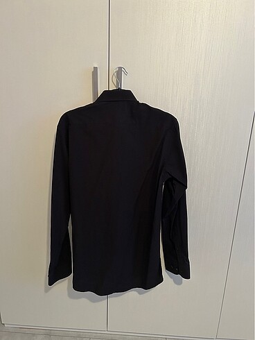 s Beden Siyah Süvari Slim Fit Gömlek