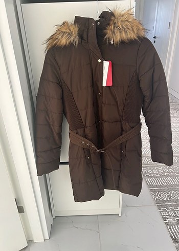 40 Beden kahverengi Renk LCW Kahverengi Kürklü Şişme Mont