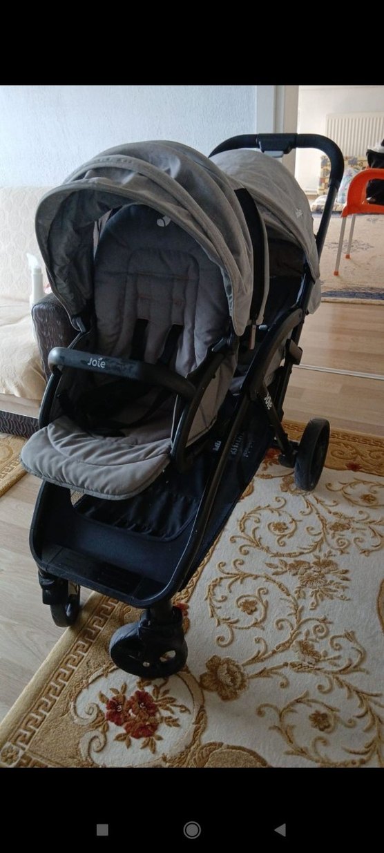 Gri Joie Çiftli Bebek Arabası - Görsel 2