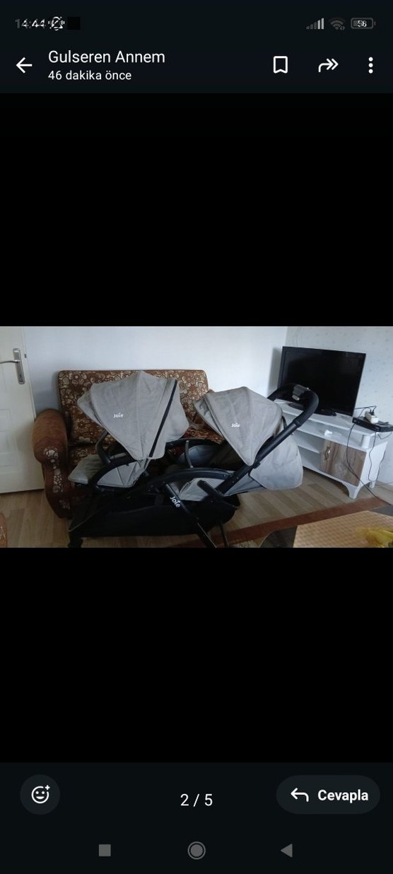 Gri Joie Çiftli Bebek Arabası - Görsel 4