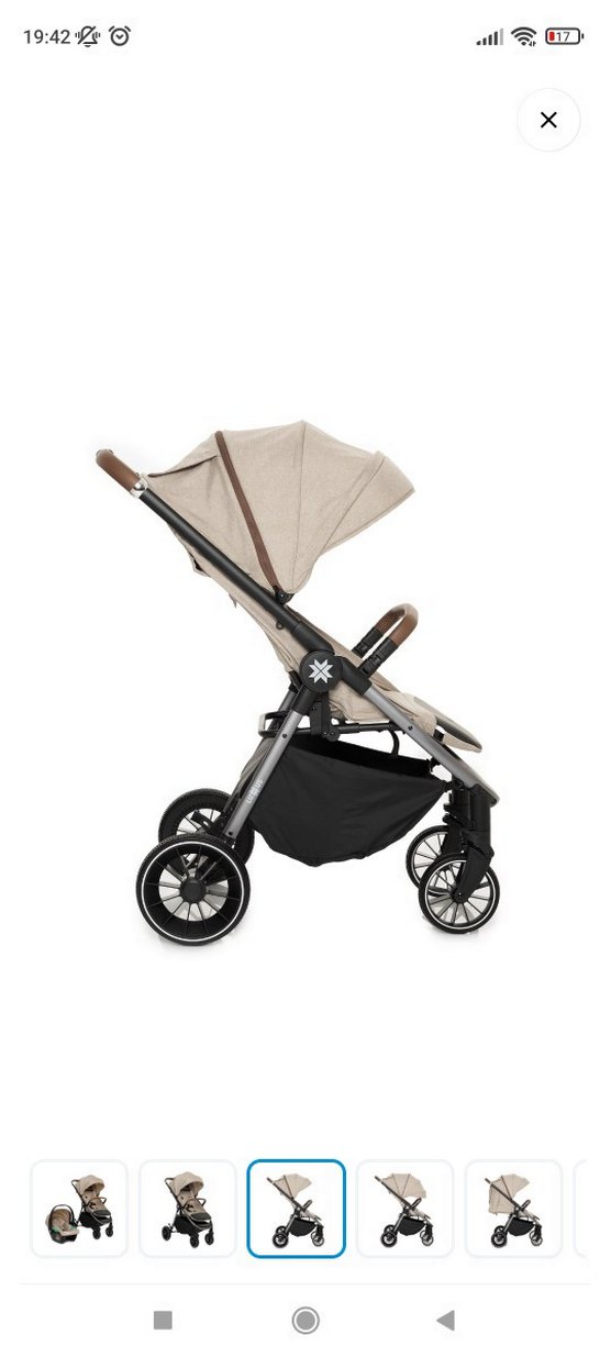 Bej Bebek Arabası ve Taşıma Koltuğu Seti - Görsel 3