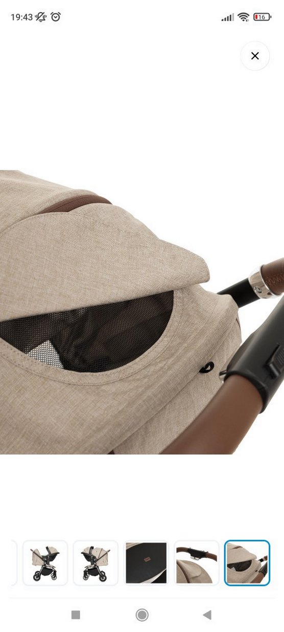 Bej Bebek Arabası ve Taşıma Koltuğu Seti - Görsel 4