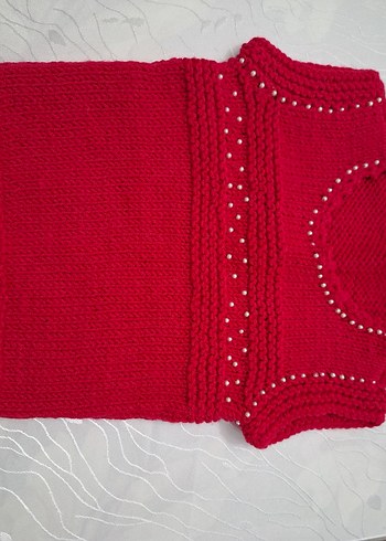 Nakışlı Bohem Kız Örme Yelek, hakiki yün - Görsel 8