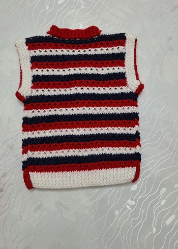 Nakışlı Bohem Kız Örme Yelek, hakiki yün - Görsel 4