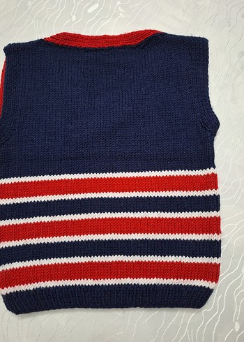 Nakışlı Bohem Kız Örme Yelek, hakiki yün - Görsel 5