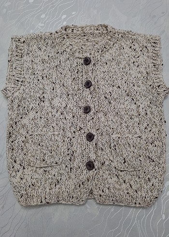 Nakışlı Bohem Kız Örme Yelek, hakiki yün - Görsel 10