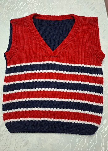 Nakışlı Bohem Kız Örme Yelek, hakiki yün - Görsel 6