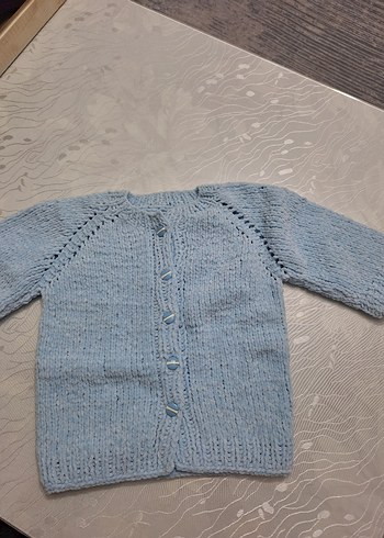 Gri kapüşonlu, uzun kol hırka - Görsel 3