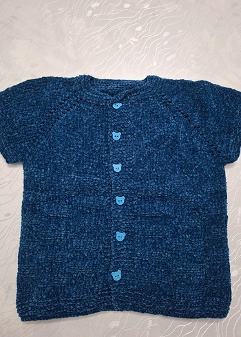 Gri kapüşonlu, uzun kol hırka - Görsel 5