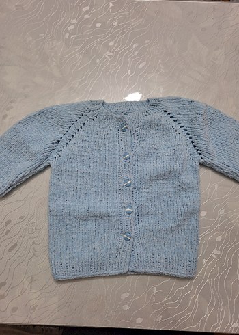 Gri kapüşonlu, uzun kol hırka - Görsel 2