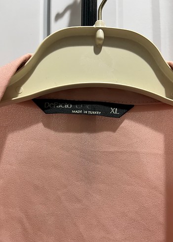 Pembe Keten Düğmeli Uzun Kollu Gömlek - Görsel 3