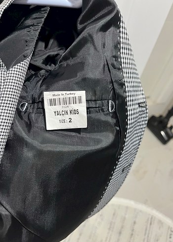 Erkek Çocuk Siyah Ekose Düğmeli Ceket - Görsel 4