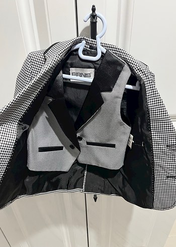 Erkek Çocuk Siyah Ekose Düğmeli Ceket - Görsel 5